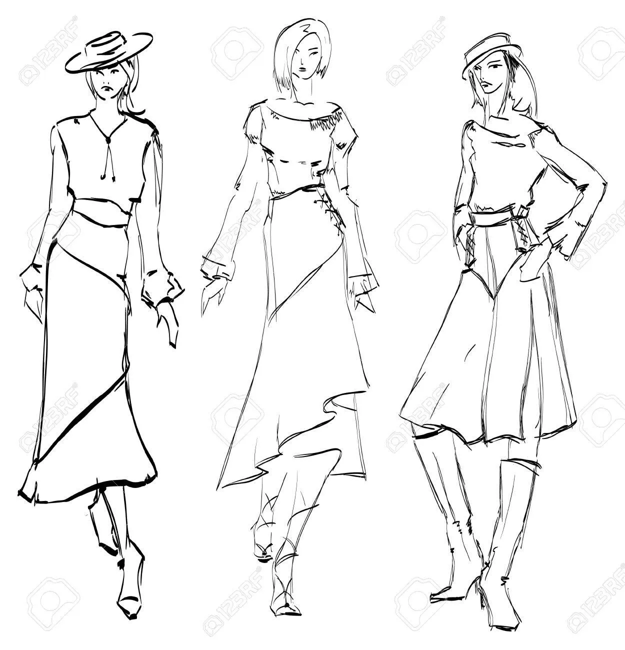 Figurines De Moda Imágenes De Archivo, Vectores, Figurines De Moda ...