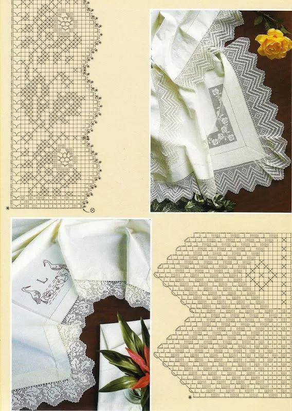 Filet crochet. Puntilla vertical. Pattern. Patrón. Corner. Esquina ... Filet crochet. Puntilla vertical. Pattern. Patrón. Corner. Esquina ...
