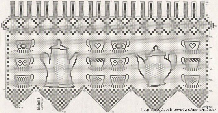 Cortina crochet grafico - Imagui