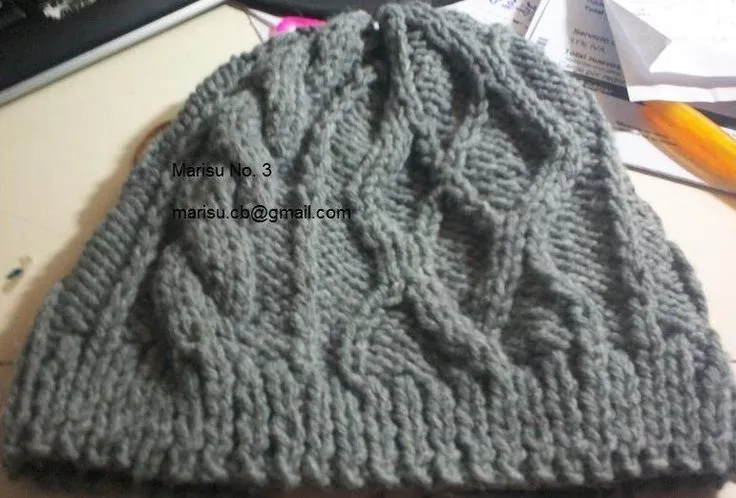 FINALIZADO*.* RETO 1 GORRO TEJIDO CON TRENZAS Y ROMBOS GRACIAS A ...