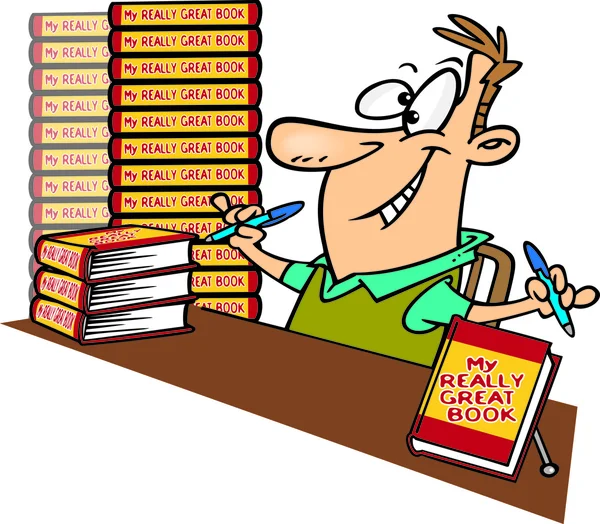 firma de libros de dibujos animados — Vector stock © ronleishman ...