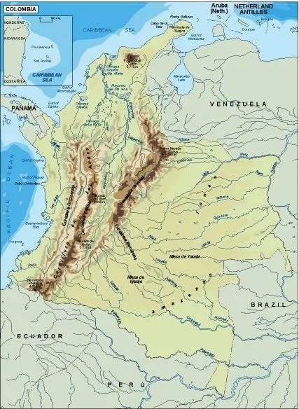 Físico | Mapas Colombia y el Mundo. Vector y Murales Físico | Mapas Colombia y el Mundo. Vector y Murales