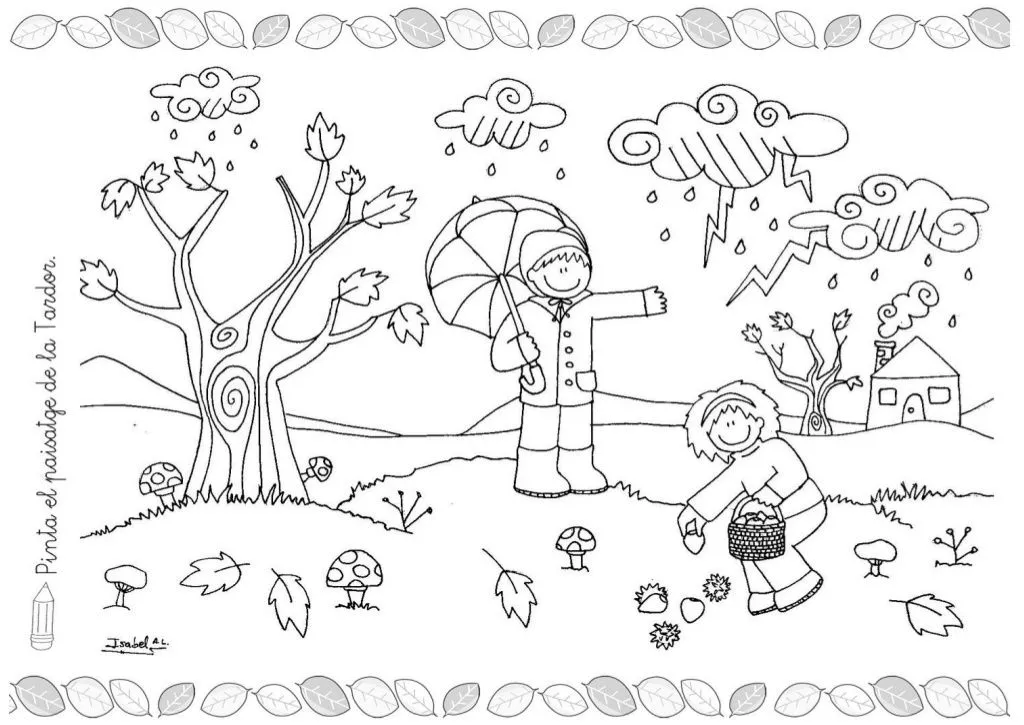 Fitxes tardor (pintar i dibuixar) | Páginas para colorear de pascua, Paisaje para colorear, Dibujos Fitxes tardor (pintar i dibuixar) | Páginas para colorear de pascua, Paisaje para colorear, Dibujos