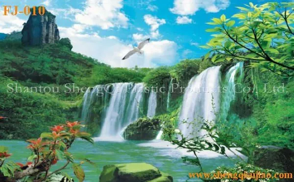fj010 hermosa cascada pinturas con 3d lenticular cartel-Impresión ...