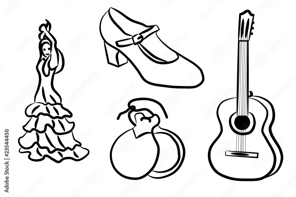 Flamenco - Dibujos para colorear vector de Stock | Adobe Stock Flamenco - Dibujos para colorear vector de Stock | Adobe Stock