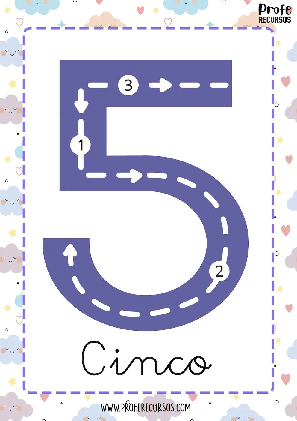Flashcards de números del 0-9 para niños