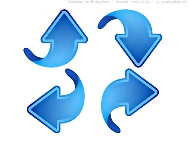 Flechas arriba, abajo, izquierda y derecha, los iconos azules web ... Flechas arriba, abajo, izquierda y derecha, los iconos azules web ...