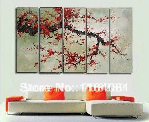 Flor de cerezo pinturas al óleo sobre lienzo decoración del hogar ...