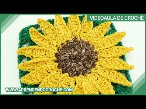 Flor de Croche Girassol Rei - Aprendendo Crochê - YouTube Flor de Croche Girassol Rei - Aprendendo Crochê - YouTube