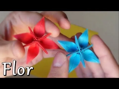 Flor Estrella Fantástica de Papel - Origami - YouTube Flor Estrella Fantástica de Papel - Origami - YouTube