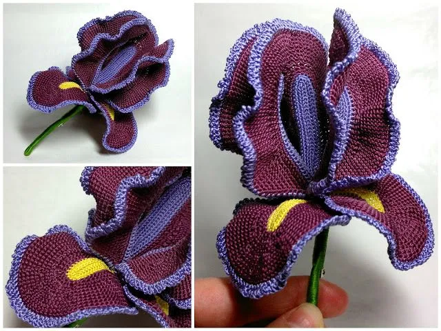 Flor Iris de Crochet Tutorial Paso a Paso - Patrones Crochet
