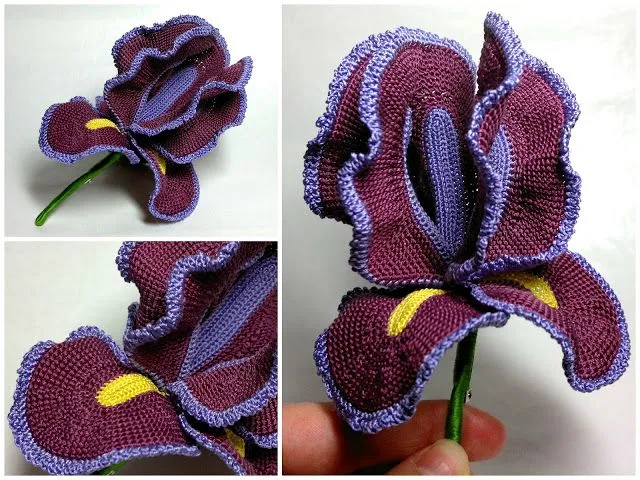 Flor Iris de Crochet Tutorial Paso a Paso - Patrones Crochet Flor Iris de Crochet Tutorial Paso a Paso - Patrones Crochet