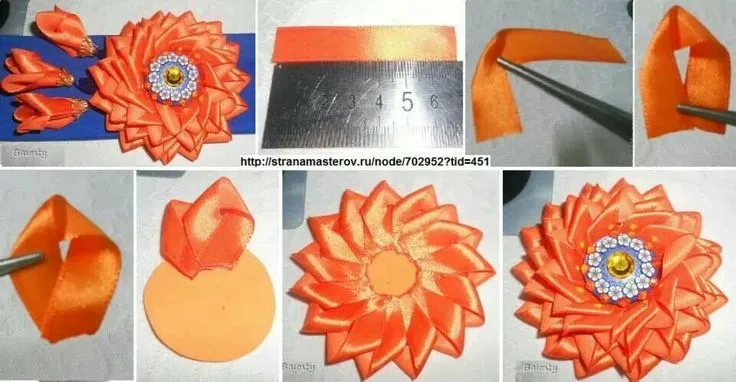 Flores de liston de satin - Imagui