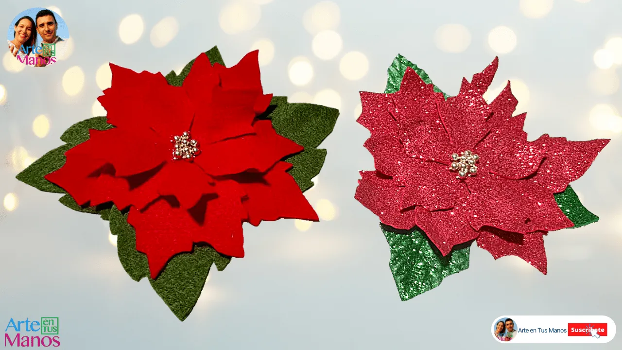 Flor de Navidad – Flor de Nochebuena en fieltro y foami con Arte en Tus Manos - Arte en Tus Manos con Lili y Sam Flor de Navidad – Flor de Nochebuena en fieltro y foami con Arte en Tus Manos - Arte en Tus Manos con Lili y Sam