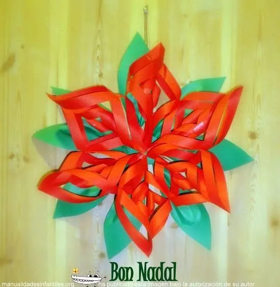Flor de Navidad con papel | Manualidades Infantiles Flor de Navidad con papel | Manualidades Infantiles