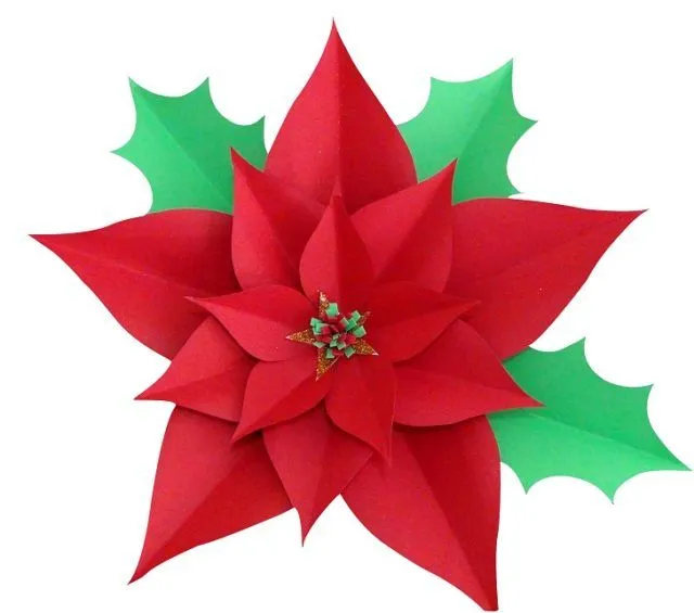 Flor de Pascua para Navidad - FLORES DE PAPEL Flor de Pascua para Navidad - FLORES DE PAPEL