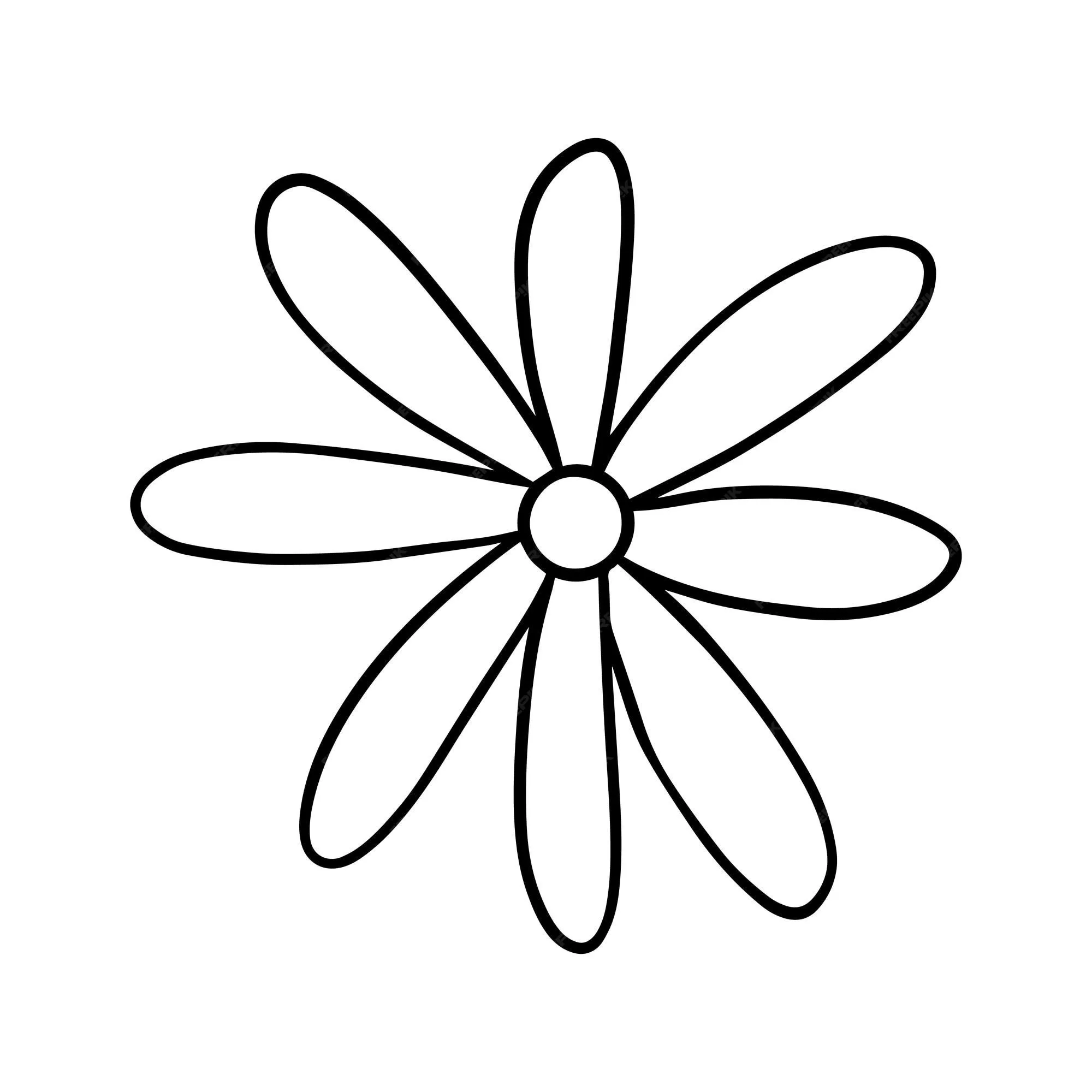 Flor con pétalos planta naturaleza doodle dibujos animados lineales libro para colorear | Vector Premium Flor con pétalos planta naturaleza doodle dibujos animados lineales libro para colorear | Vector Premium