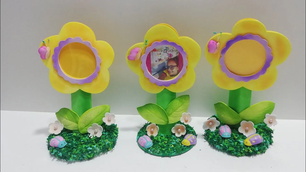 Flor portaretrato en goma eva - DIY - YouTube Flor portaretrato en goma eva - DIY - YouTube
