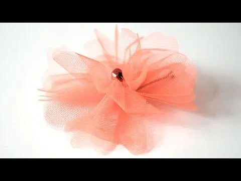 Flor de tul para el pelo - YouTube