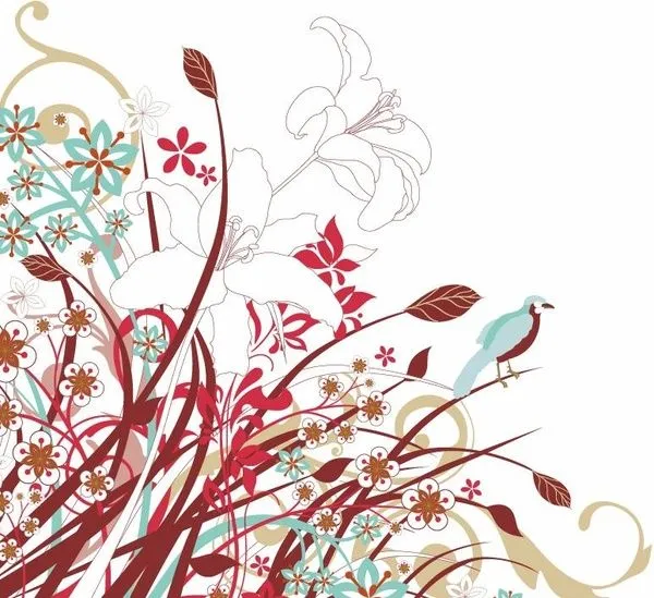 Floral elementos decorativos gráfico vectorial Vector floral ... Floral elementos decorativos gráfico vectorial Vector floral ...