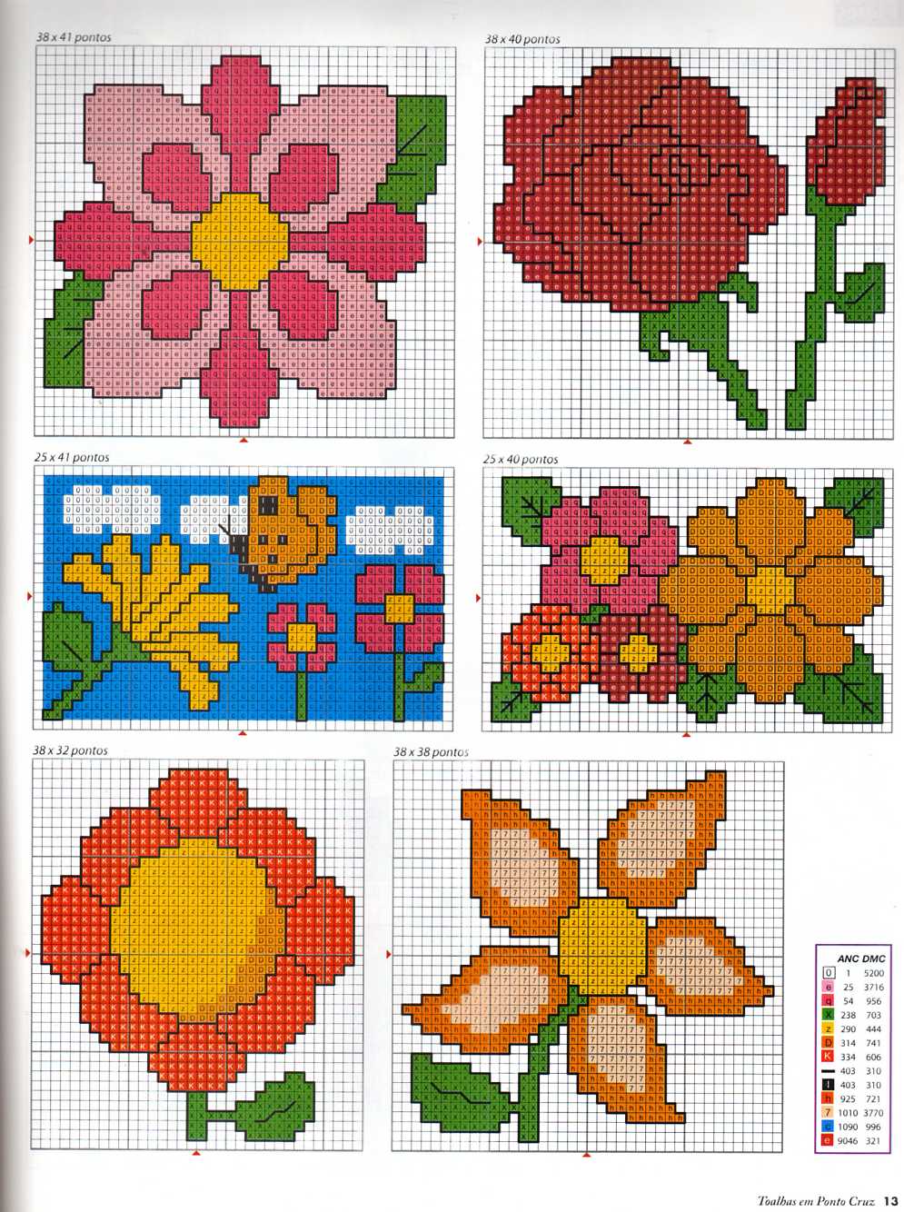 Florecitas en punto de cruz - Imagui
