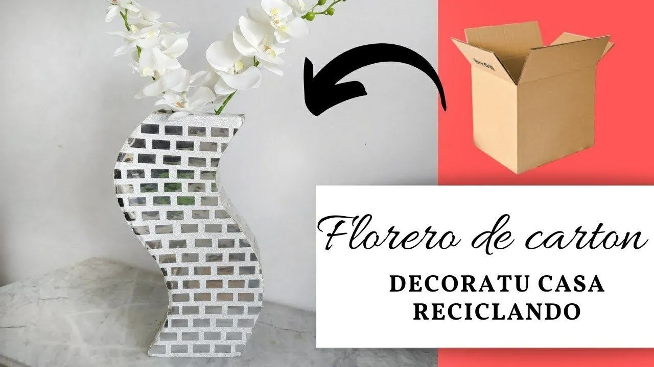 Como hacer un florero de carton - how to make flower vase with cardboard - YouTube Como hacer un florero de carton - how to make flower vase with cardboard - YouTube