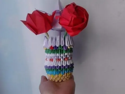 Florero de origami 3d - YouTube