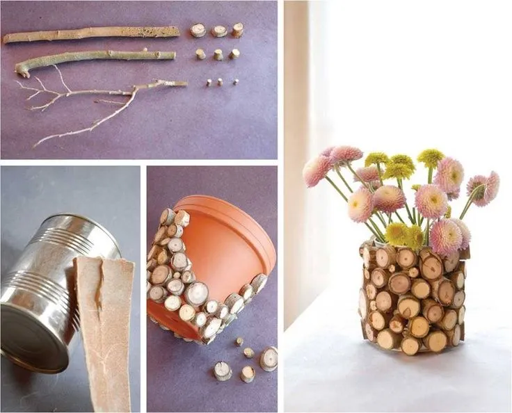 Florero de tronquitos #manualidades #Creatividad | Tips Creativos ...
