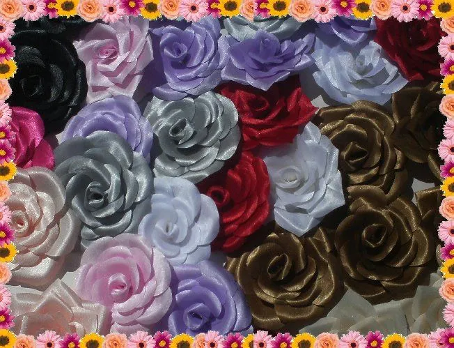 FLORES ARTESANALES: FLORES DE RASO ENGOMADO COD. 0012/ FLORES ARTESANALES: FLORES DE RASO ENGOMADO COD. 0012/