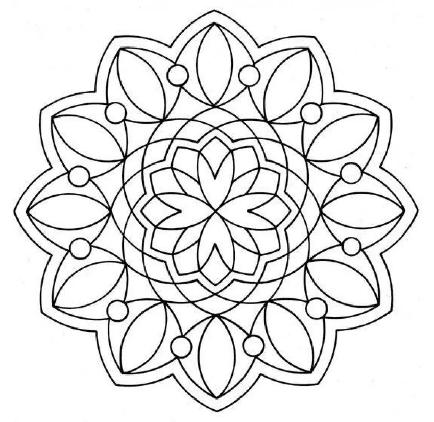 Mandala con flores - MANDALAS DE FLORES para colorear