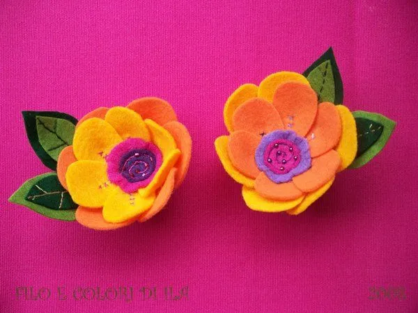 Flores | Broches de Fieltro | ideas y trucos para Broches de ...