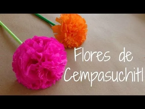 Flores de cempasuchitl {FLORES DE PAPEL CREPE} // Dia de muertos ...