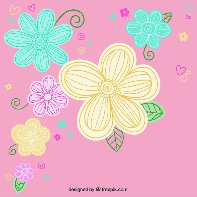 Flores de colores sobre fondo de color rosa | Descargar Vectores ... Flores de colores sobre fondo de color rosa | Descargar Vectores ...