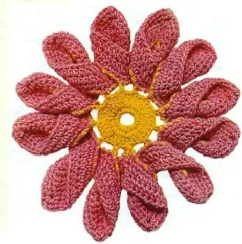 Flores de Crochet con Petalo doble - Patrones Crochet