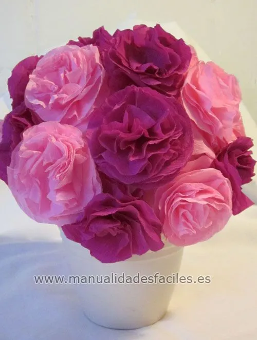 flores decorativas de papel | Manualidades faciles