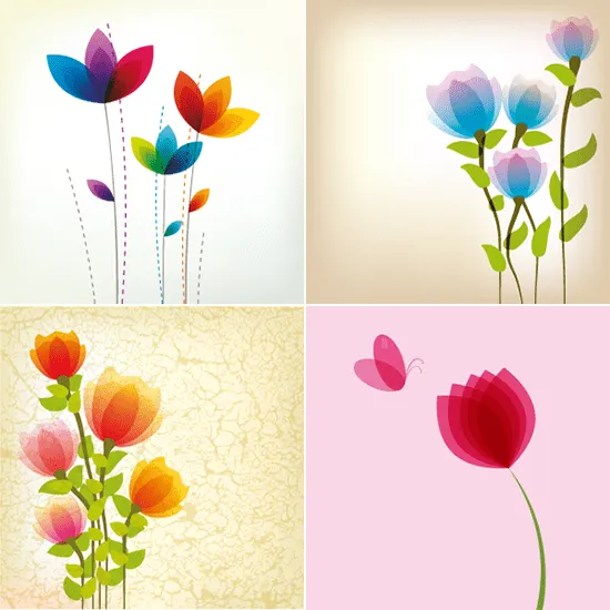 Flores etéreas - Vector | Vector ClipArt