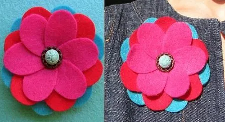 Busco Imágenes: Flores de fieltro, patrones y moldes para hacer ...