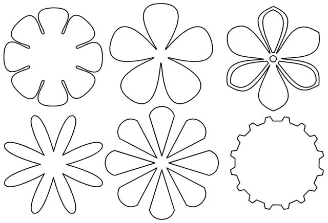 Molde de flor de 5 petalos para imprimir - Imagui
