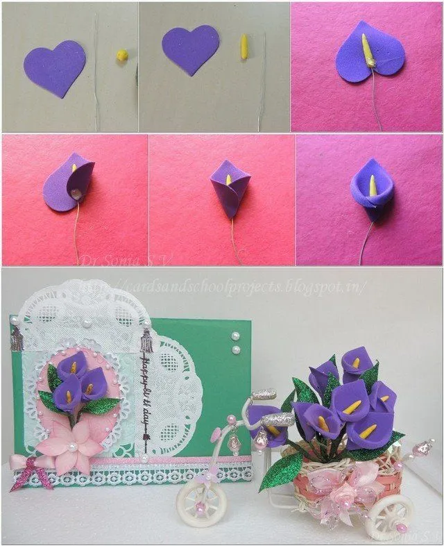 Cómo hacer flores con fomi o goma eva ~ Solountip.com