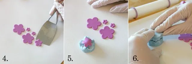 como hacer flores de fondant