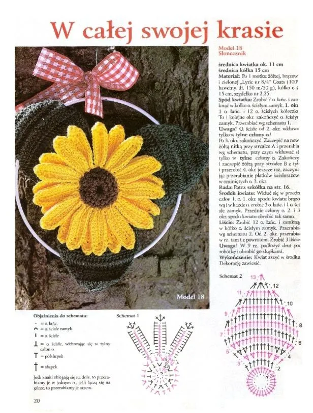 Flores de girasoles tejidas a crochet | Solountip. Flores de girasoles tejidas a crochet | Solountip.