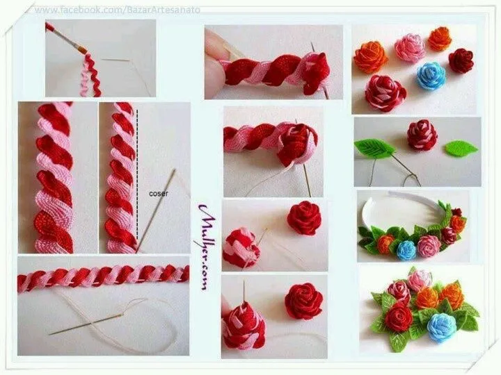 Flores hechas con cintas on Pinterest | Ribbon Flower, Ribbon ...