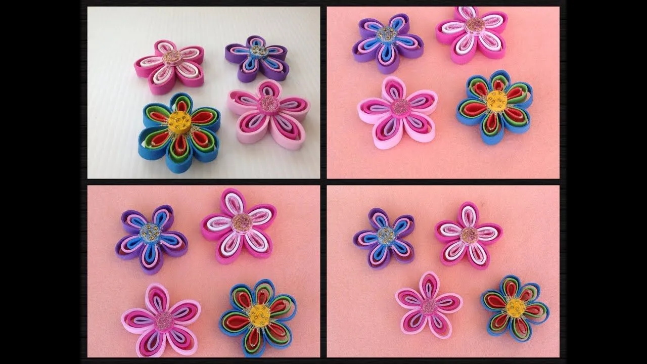 FLORES HECHAS CON TIRAS DE FOAMY O GOMA EVA .- FOAM FLOWERS ... FLORES HECHAS CON TIRAS DE FOAMY O GOMA EVA .- FOAM FLOWERS ...