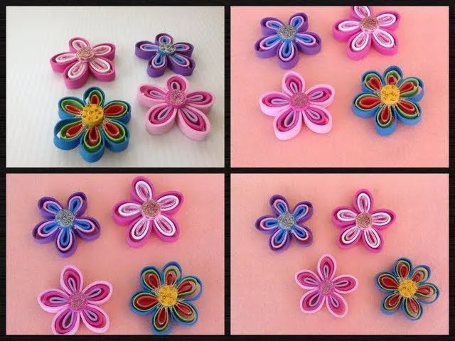 FLORES HECHAS CON TIRAS DE FOAMY O GOMA EVA .- FOAM FLOWERS ... FLORES HECHAS CON TIRAS DE FOAMY O GOMA EVA .- FOAM FLOWERS ...