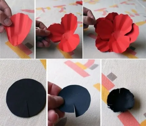 Flores de papel para colgar - Guía de MANUALIDADES