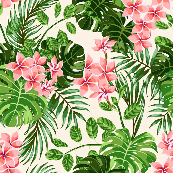 Flores y hojas tropicales — Vector stock © Lisla #56814483 Flores y hojas tropicales — Vector stock © Lisla #56814483