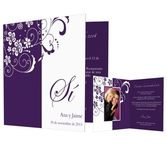 Flores - #invitación de #boda con flores en tonos morado ... Flores - #invitación de #boda con flores en tonos morado ...