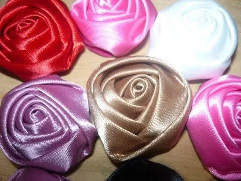 flores kanzashi en cinta para el cabello paso a paso No.055 ...