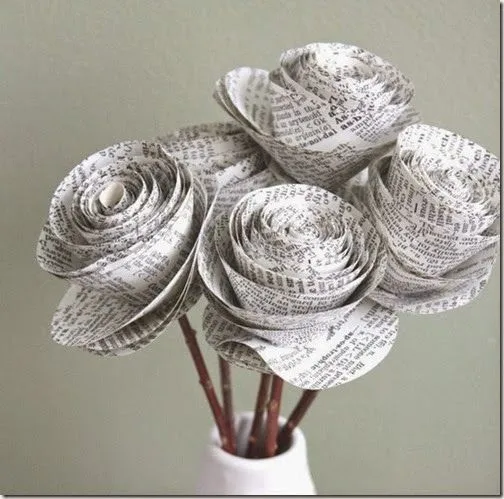 Flores, lazos y moños de papel de periódico : Blog de imágenes Flores, lazos y moños de papel de periódico : Blog de imágenes