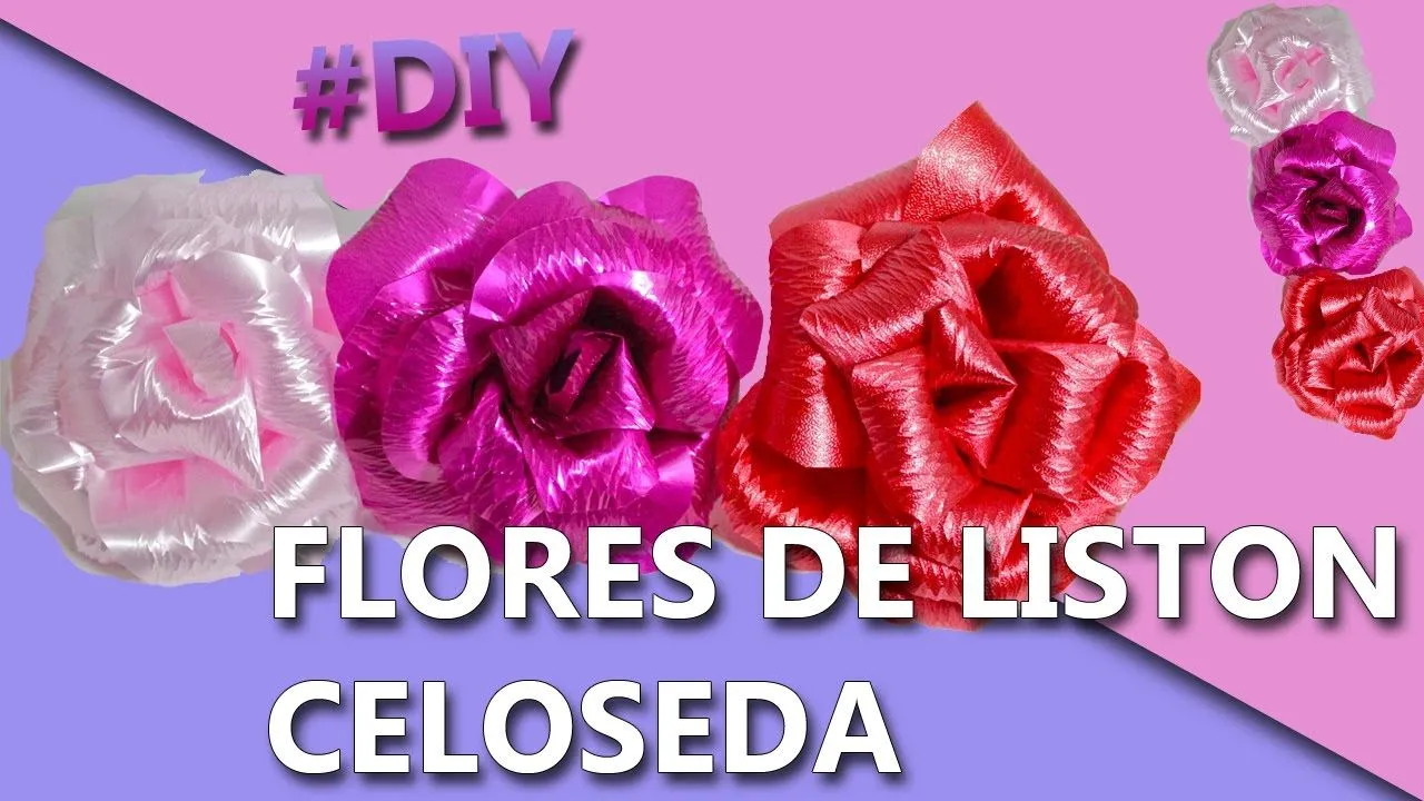COMO HACER FLORES CON LISTON CELOSEDA | Manualidades como hacer flores -  YouTube